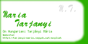 maria tarjanyi business card