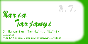 maria tarjanyi business card